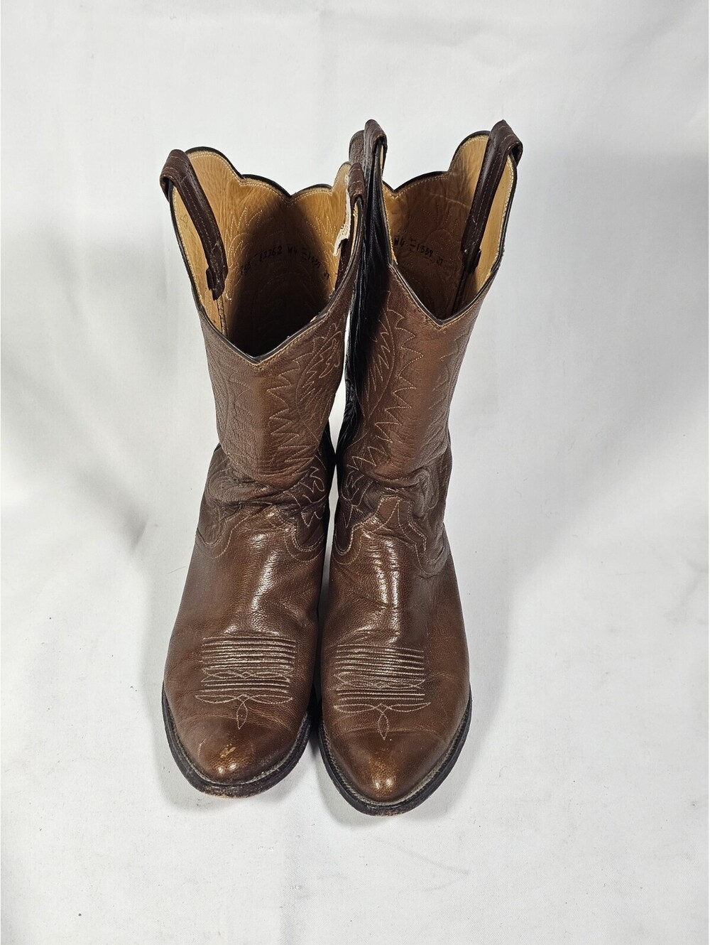 The Sanders Handcrafted in Mexico Brown Leather Western Cowboy Boots 7.5b